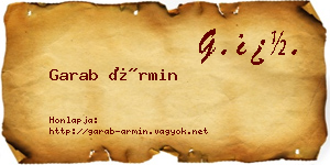 Garab Ármin névjegykártya
